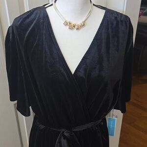 DRAPER JAMES WOMEN'S PLUS SIZE BLACK VELVETEEN DRESS SIZE XXL
